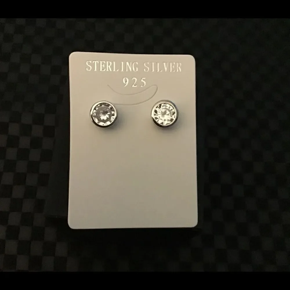 2Ct. Round Cut Bezel Set Sim Diamond Stud Earrings